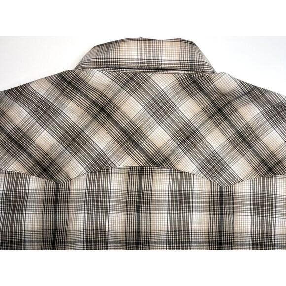 Wrangler Mens XL Wrancher Snap Shirt Plaid Short Sleeve Workwear Western Farm - Picture 8 of 10